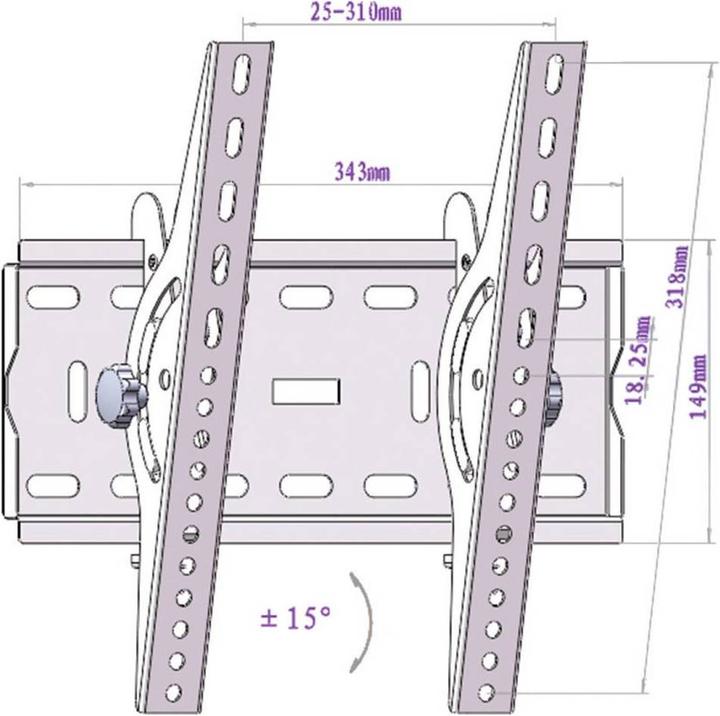 Produktbild SpeaKa Professional TV-Wandhalterung Slim 43 cm (17”) - 94 cm (37”) Neigbar 50 kg (Decke, 37.01", 50 kg)