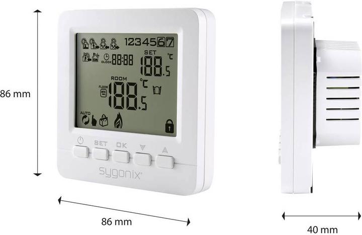 Actual product image Sygonix Room thermostat Programmable heating thermostat, digital