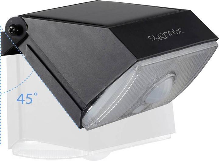Produktbild Sygonix Solar-Wandleuchte mit PIR Bewegungssensor, 4000 K, 1000 lumen (1000 lm, IP65)