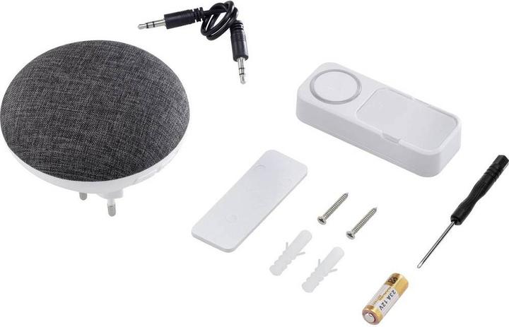 Actual product image Sygonix Radio doorbell Radio doorbell with recordable ringtone, fabric cover, 433 MHz (Funk)