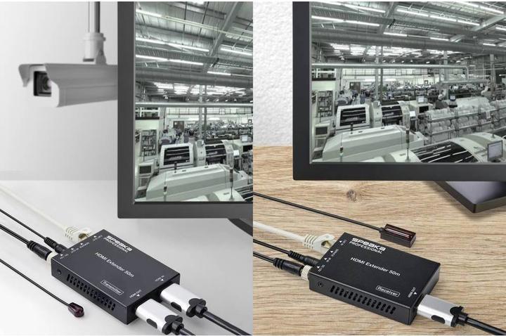 Actual product image SpeaKa Professional HDMI Extender 50 m via network cable with one-way IR (Extender)