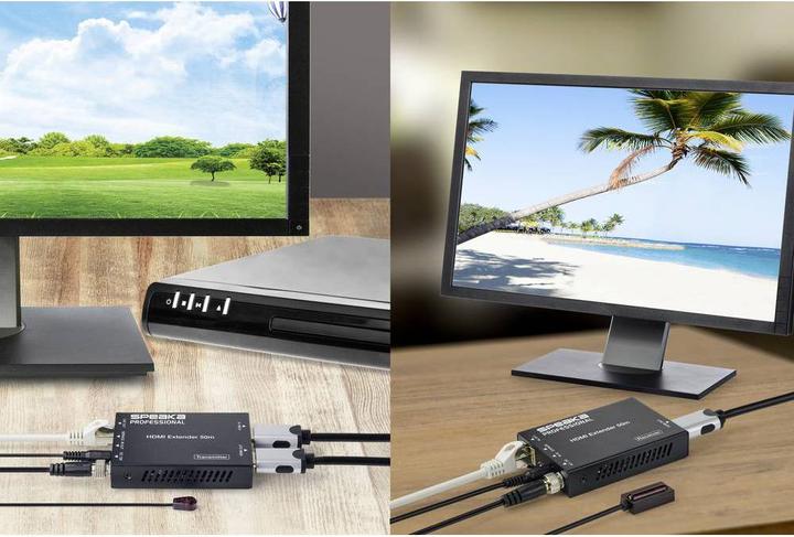Actual product image SpeaKa Professional HDMI Extender 50 m via network cable with one-way IR (Extender)