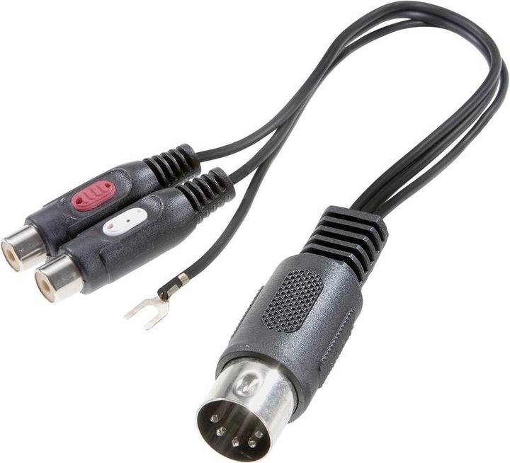 Image du produit SpeaKa Professional RCA/DIN-adaptateur de raccordement fiche DIN 5 pôles 2 x RCA femelle (Séparateur audio)