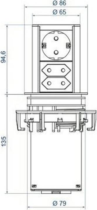 Immagine prodotto Bachmann ascensore 1x contatto di protezione 1x cat6 1x usb 3.0 acciaio inox (1 x, USB, CEE 7/3, 0.50 m)