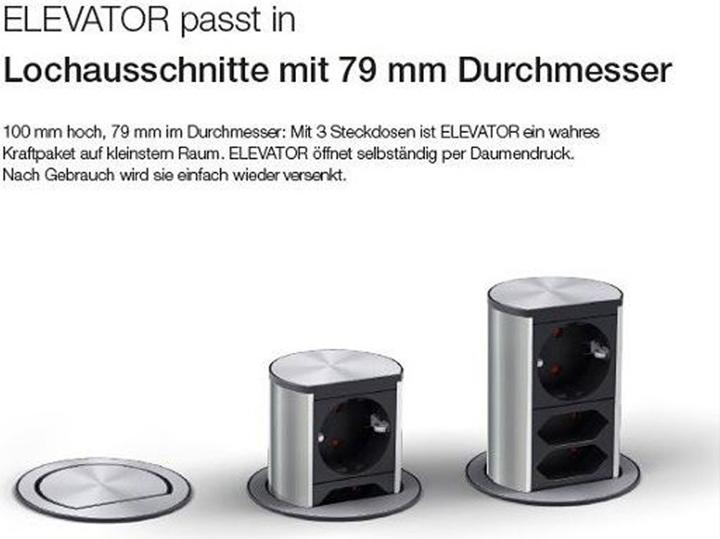 Immagine prodotto Bachmann ascensore 1x contatto di protezione 1x cat6 1x usb 3.0 acciaio inox (1 x, USB, CEE 7/3, 0.50 m)