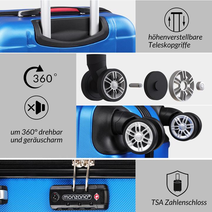 Actual product image Monzana Suitcase set (75 l, M (50 - 90l), XL (from 140l))