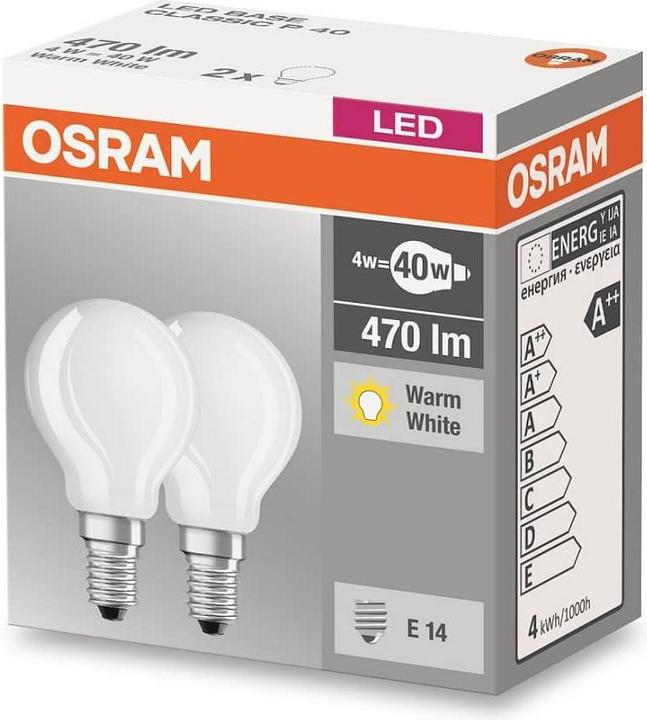 Actual product image Osram Base classic P (E14, 4 W, 470 lm, 2 x, E)