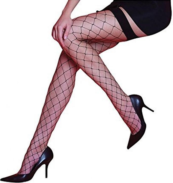 Actual product image Silky Scarlet fishnet stockings with large fishnet pattern (M)