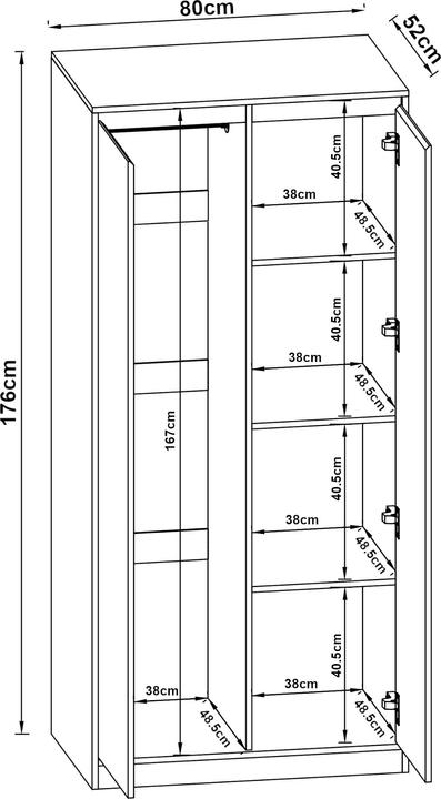 Actual product image En.Casa Bastheim (80 x 52 x 176 cm)