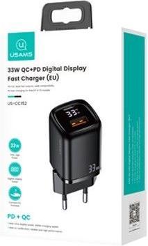 Immagine prodotto Usams Caricabatterie rapido con display digitale da 33W QC + PD (33 W)
