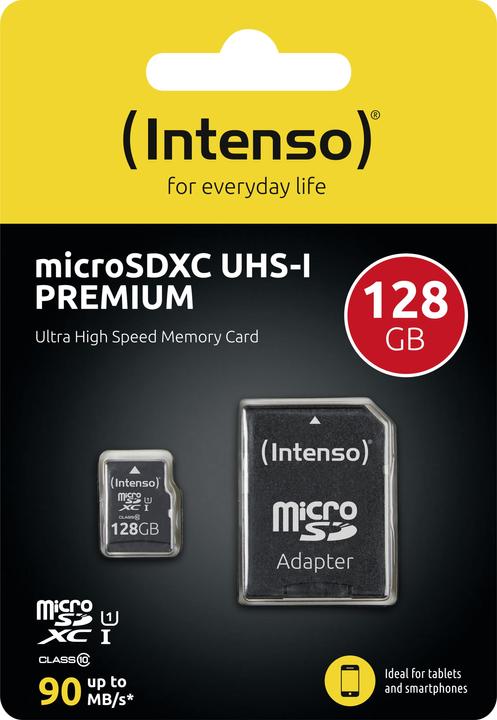 Image du produit Intenso UHS-I Premium (128 Go, microSDXC, U1, UHS-I)