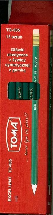 Produktbild TOM HB flexible Bleistifte mit Radiergummi (12 Stück) TOMA (12 x)