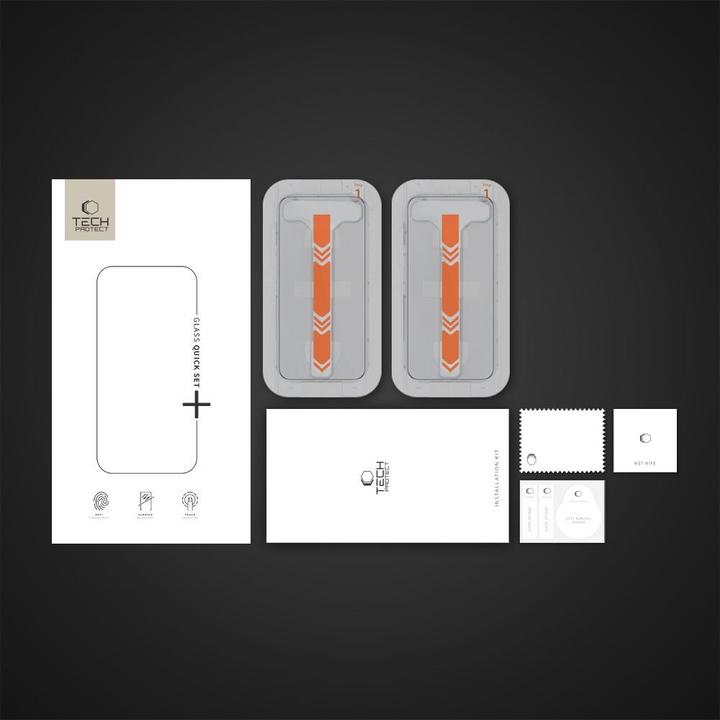 Produktbild Tech-Protect Quick Set+ 2er-Pack Panzerglas für iPhone 16 Pro (1 Stück, Apple iPhone 16 Pro)