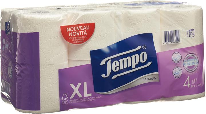 Immagine prodotto Tempo Carta igienica premium bianca a 4 veli 110 fogli (16 x)