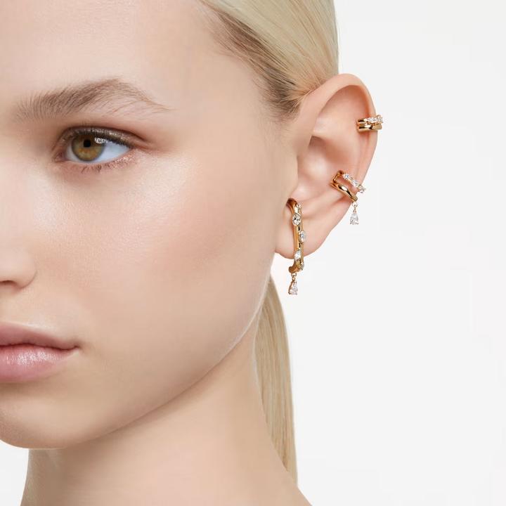Produktbild Swarovski Dextera Ohrspange Set Verschiedene Schliffe Weiss Gold (Swarovski Metall)