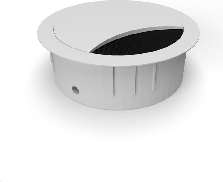 Actual product image TecLines TKD001W Table cable entry 60x21 mm, white (Cable hole)