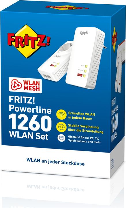 Produktbild AVM FRITZ!Powerline 1260 WLAN Set (1200 Mbit/s)