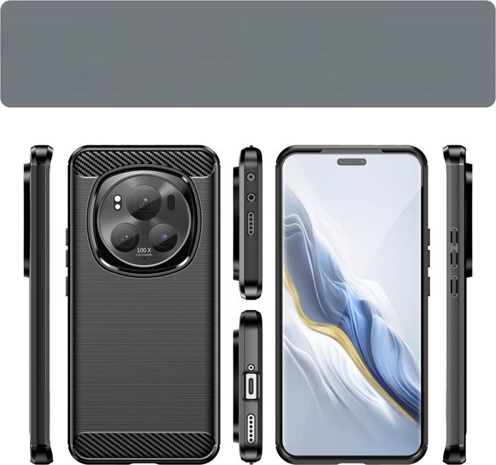 Image du produit Cover-Discount Honor Magic6 Pro - Housse métallique aspect carbone noir (Honor Magic6 Pro)