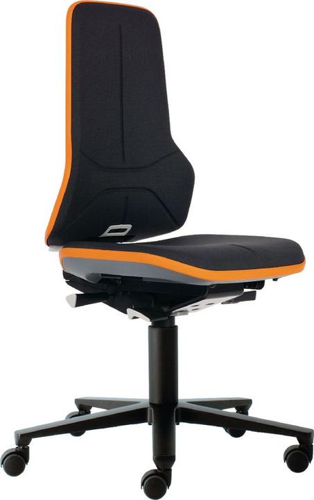 Grey backrest with orange flex band
