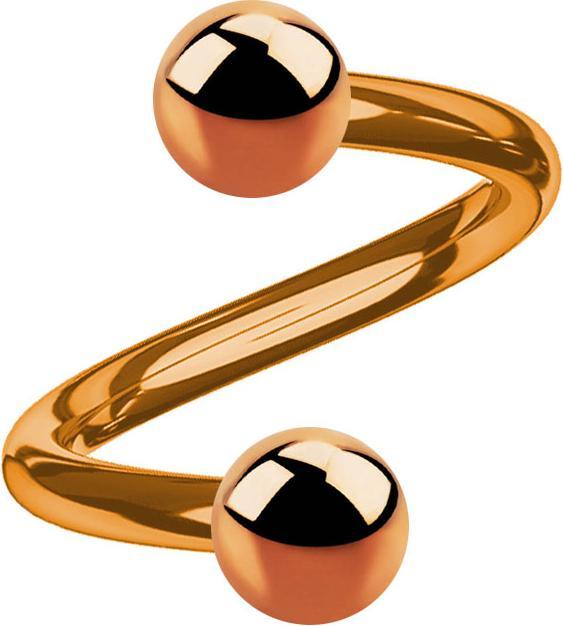Image du produit Star Piercing Micro spirale or rose avec deux boules (sans laiton, Acier chirurgical 316L)
