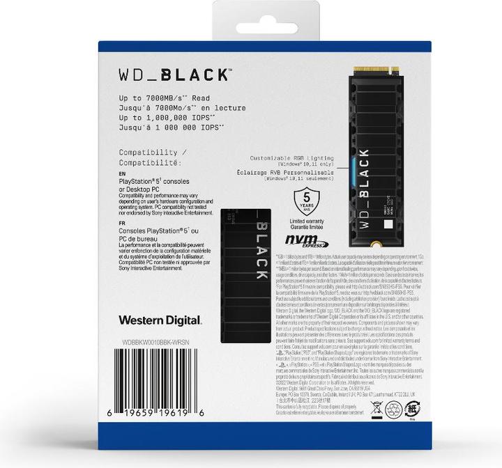 Actual product image WD SN850 (1000 GB, M.2 2280)