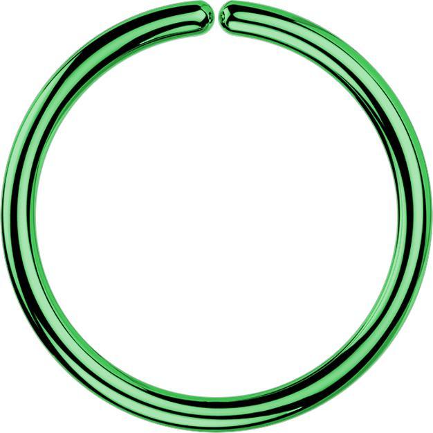 Produktbild Star Piercing Micro Piercing Ring grün mit Titanium Beschichtung (ohne Messing, Chirurgenstahl 316L)