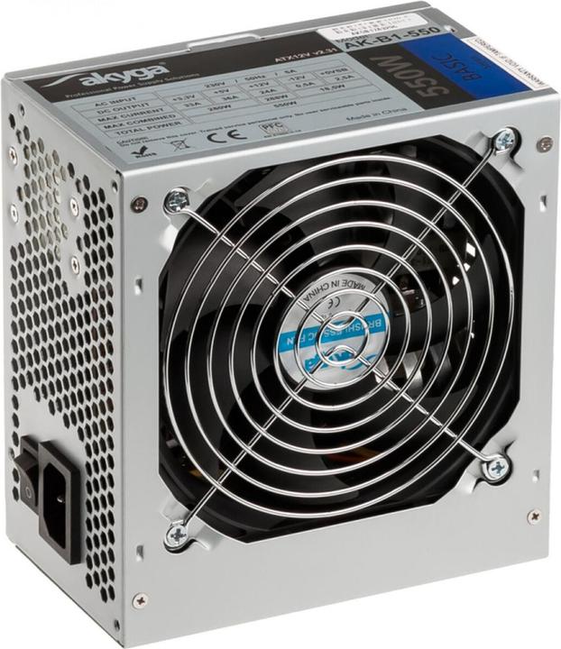 Produktbild Akyga Basic ATX Power Supply 550W AK-B1-550 Fan12cm P4 3xSATA PCI-E (550 W)