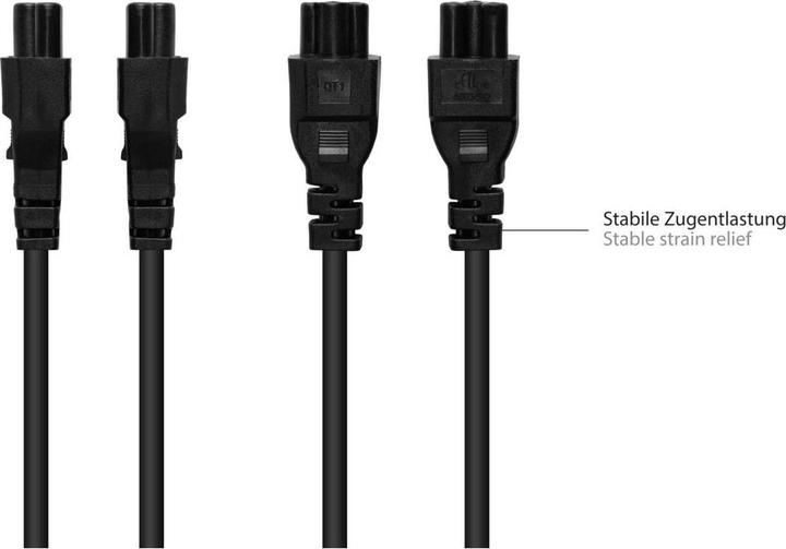 Actual product image Varia Cold-wire extension C14 (straight) to C5 (straight), black, 1.00 mm, 3 m (3 m)