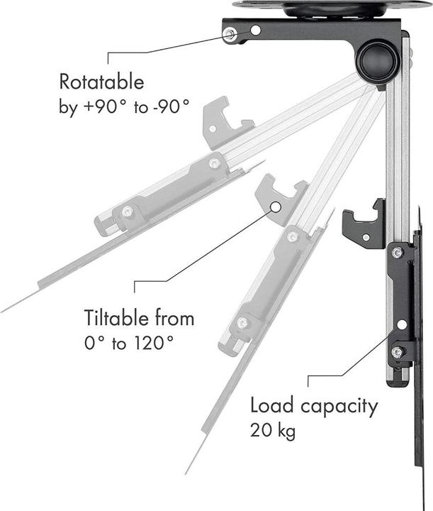 Produktbild Techly Deckenhalterung Falt- und Einziehbar für LCD TV LED 17-37" (Diverse)