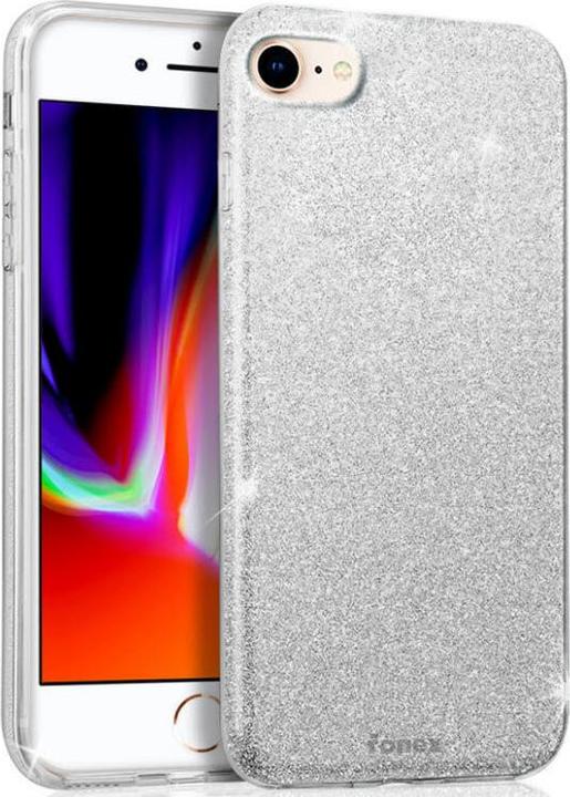 Produktbild Fongex iPhone SE / 8 / 7 - Glitter Silikonhülle silber (Apple iPhone 8, Apple iPhone SE, Apple iPhone 7)