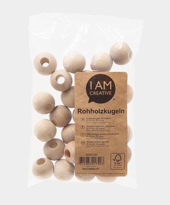 Produktbild Lalana Holzperlen mit Grossloch 20 mm, 25 Stück