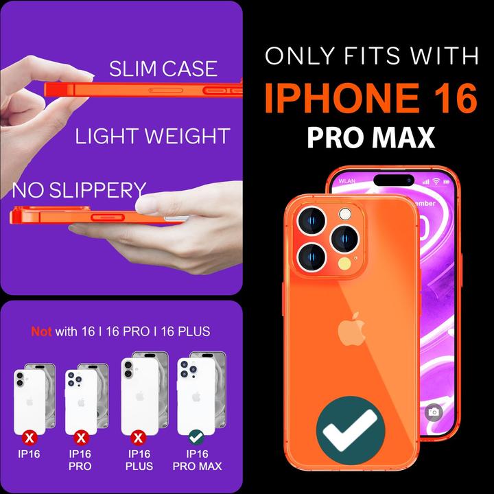 Produktbild Nalia Klar Transparente Neon Silikon Hülle (Apple iPhone 16 Pro Max)