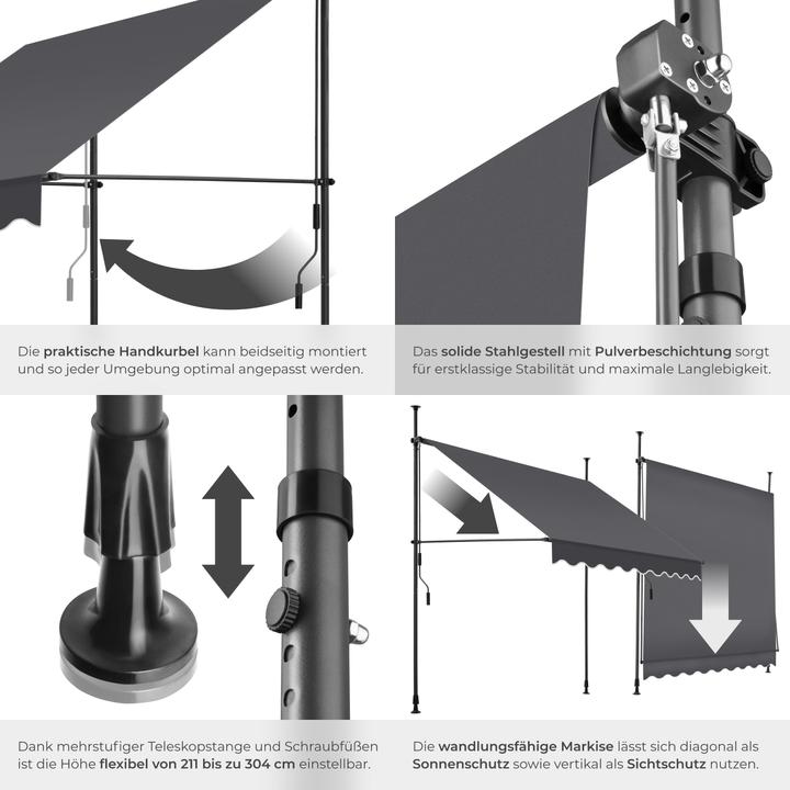 Actual product image tectake Clamping awning (2 m)