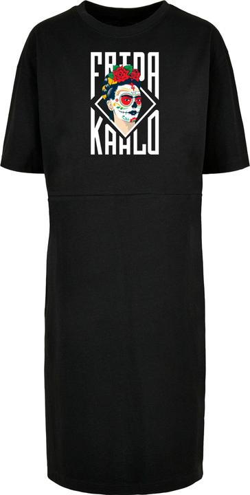 Merchcode Ladies Frida Kahlo - Lettering Organic Oversized Slit Tee Dress - 119485