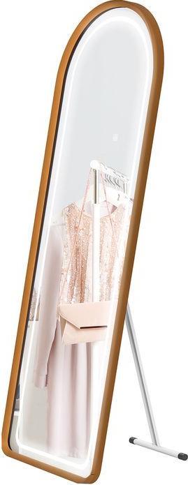 Image du produit Swisshandel24 Miroir intégral, 47 x 146 cm Miroir mural avec support, miroir sur pied avec lampe LED, variateur (50 x 151.5 cm)