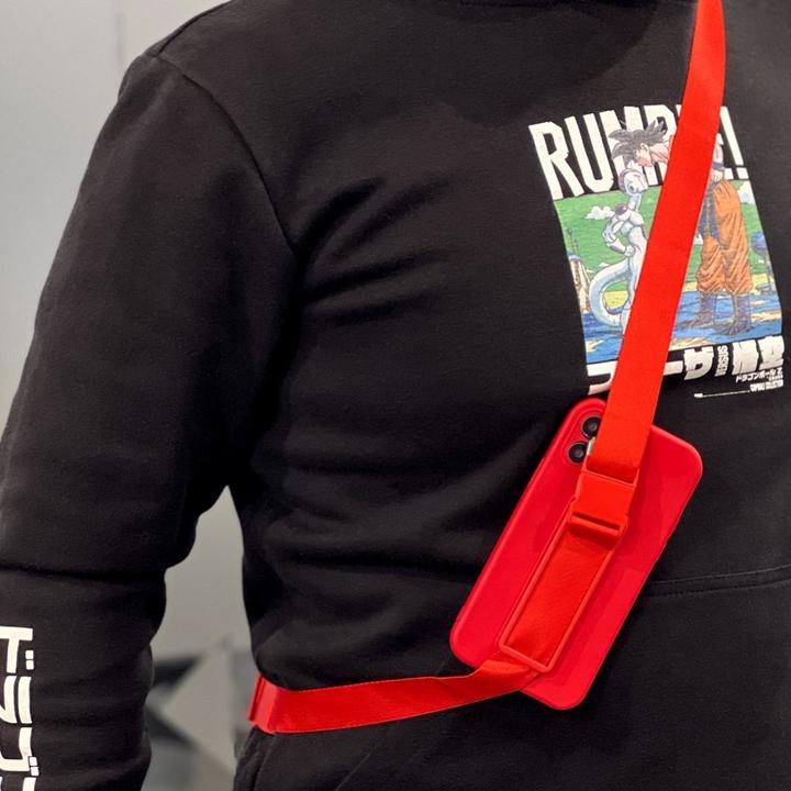 Image du produit Hurtel Rope case gel case avec une chaîne lanyard bag lanyard iPhone 13 mini blue (Apple iPhone 13 mini)