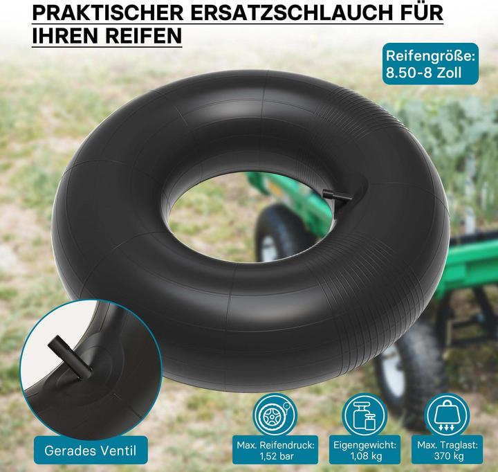 Image du produit Wiltec Chambre à air pour pneu de tracteur à pelouse 18x6.50/7.50/8.50/9.50-8 20x8.00/10.00-8 avec valve dr (Tondeuse à gazon, Pièces de rechange pour machines de jardinage)