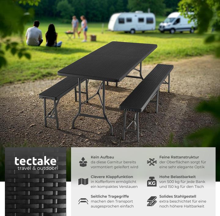 Produktbild tectake Campingtischgarnitur klappbar