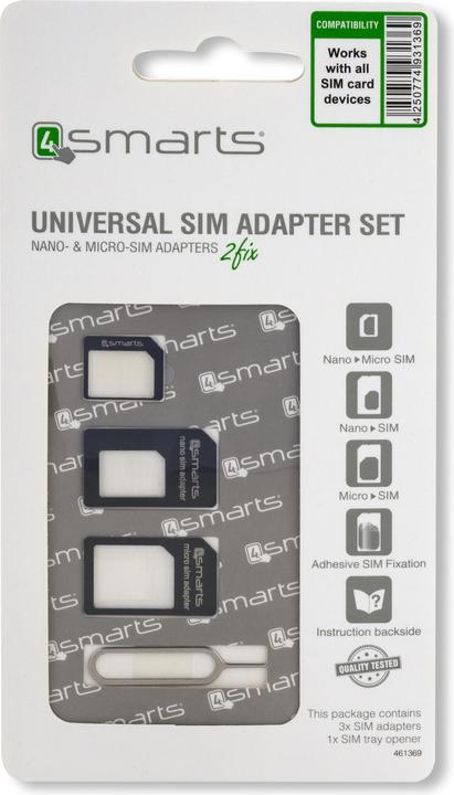 Actual product image 4smarts Universal SIM adapter set 3 pieces
