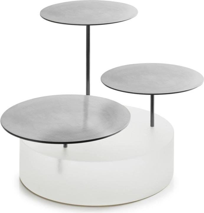 Produktbild Mealplak Ice Servierblock mit 3 Tabletts rund D21cm weiss/silber