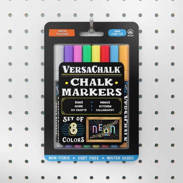 Actual product image VersaChalk - Neon Liquid Chalk Marker Set of 8 with 3mm tip (Multicoloured, 3 mm, 8 x)