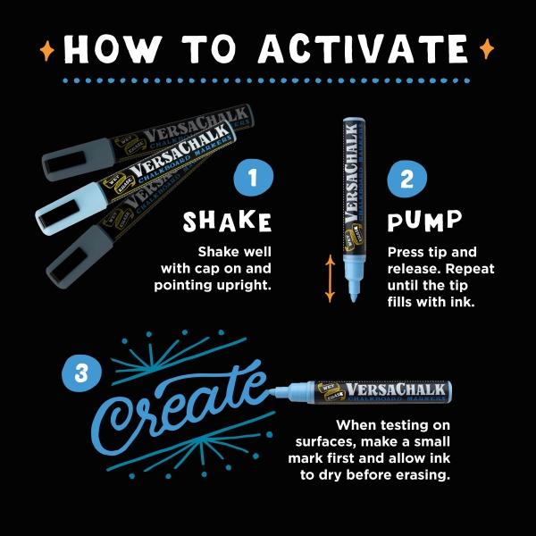 Actual product image VersaChalk - Neon Liquid Chalk Marker Set of 8 with 3mm tip (Multicoloured, 3 mm, 8 x)