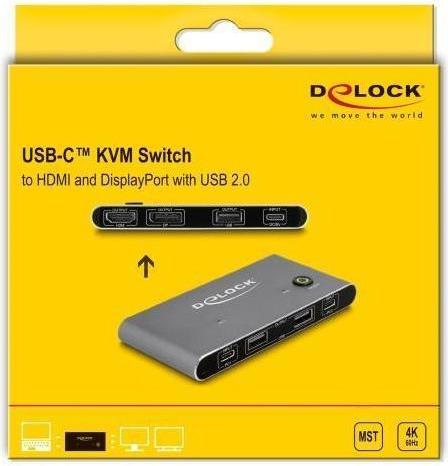 Immagine prodotto Delock Commutatore KVM USB-C™ per HDMI e DisplayPort 8K MST con USB 2.0