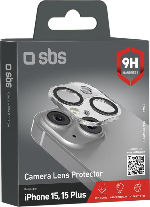 Produktbild SBS Glas SP Kameralinse iPhone 15/15 Plus (1 Stück, Apple iPhone 15 Plus, Apple iPhone 15)