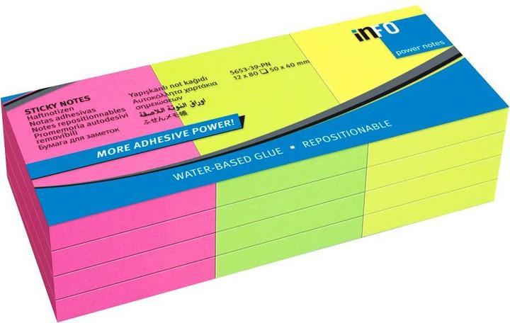 Produktbild Magni Info PowerNotes Brill-Mix 12x50x40mm,80Bl.je Block