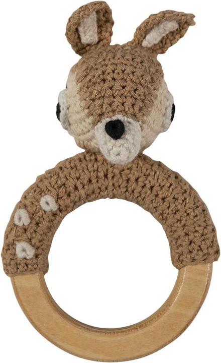 Actual product image Sebra Crochet rattle deer on ring