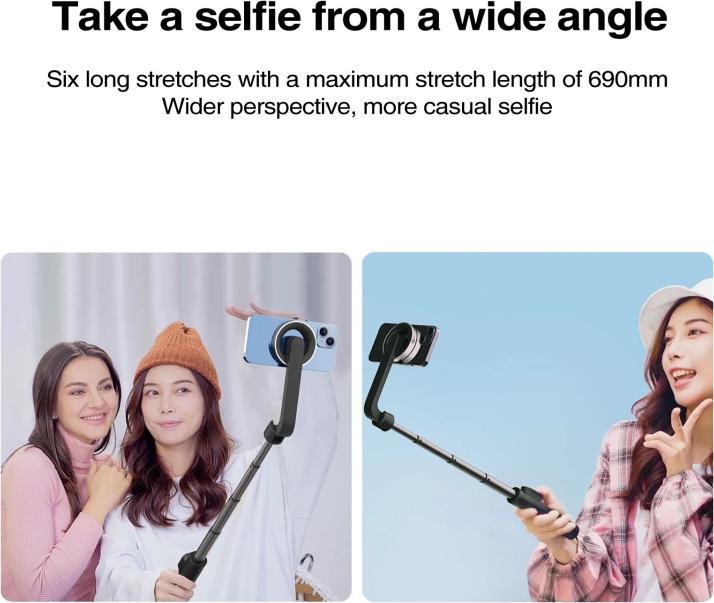 Actual product image Ueli Express MagSafe selfie stick with integrated tripod and remote control 61cm