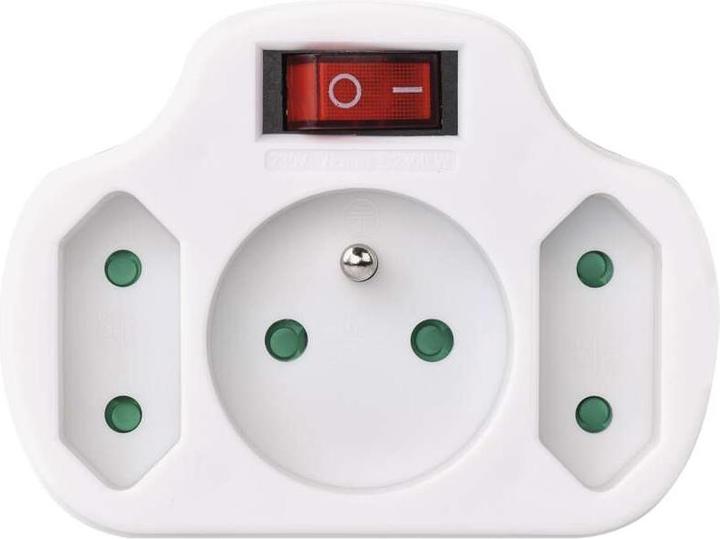 Produktbild Emos Steckverteiler mit Schalter 1 Steckdose ohne + 2x Euro weiss (P0029) (2 x)