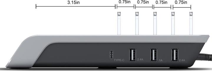 Produktbild Cover-Discount Ladestation mit 4 Anschlüssen 1 QI Wireless Charging Pad (45 W)