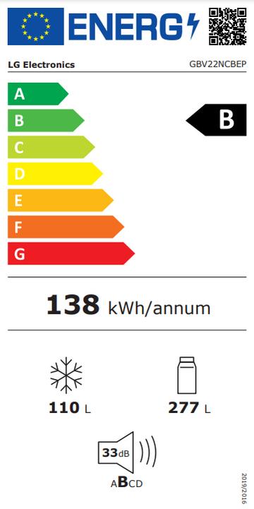 Energie-Label LG GBV22NCBEP (387 l)